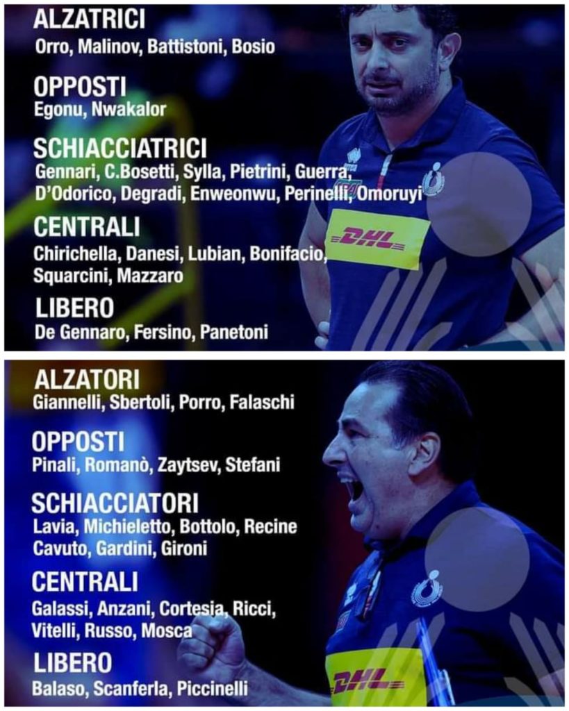 Italy mens and womens national team announced the roster for VNL 2022 InstaVolley