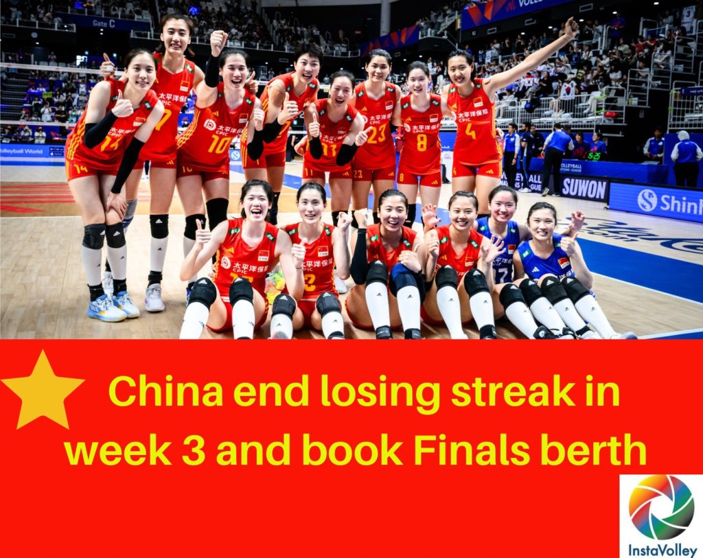 China booked Finals bert of VNL 2023 InstaVolley